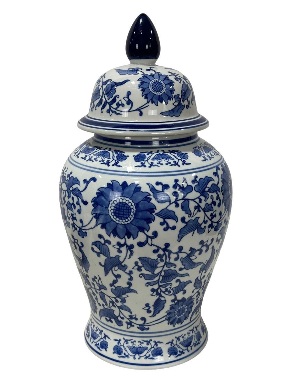 Asian Blue & White Porcelain Urn