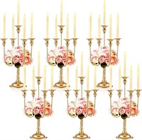 Rtteri 6 Pcs Gold Candelabra Candlestick Holder