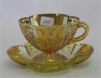 Moser decorated cup & saucer