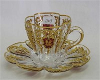 Moser decorated cup & saucer