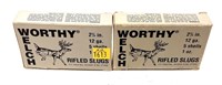 x2- Boxes of 12 Ga. 2.75" Worthy/Welch rifled