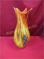 Art Glass Vase Approx. 6" diameter x 12 1/2" tall