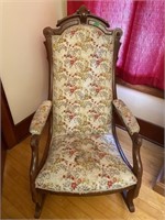 Antique upholstered rocking chair- needs to be