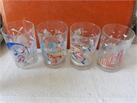 Disney 25th Anniversary Glasses Lot Of 4