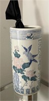 Vintage Glazed Ceramic Umbrella Stand 18”Tx8”W