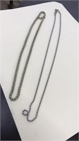 2 SILVERED WOVEN NECKLACES