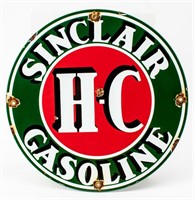 Vintage Sinclair H-C Gasoline Porcelain Sign