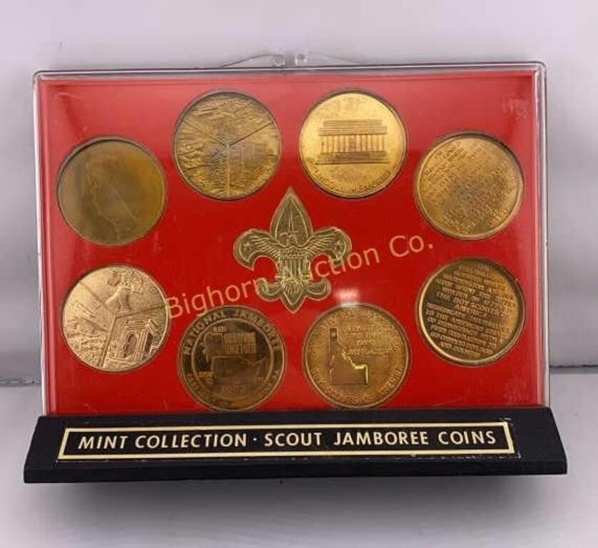 Mint Collection Scout Jamboree Coins in Display