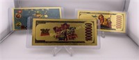 Gold Foil Notes 3pc Lot