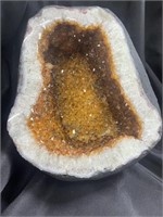 Large citrine crystal quartz geode