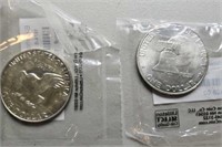 1974S &1976S silver clad dollars