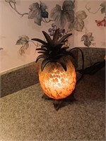 Pineapple lamp glass shade very nice 9" tall