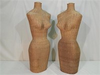 Pair Wicker Mannequins or Dress Forms