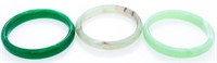 Group of 3 Bangle Cuff Bracelets - Jadeite 1