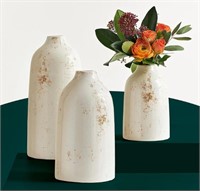 White Ceramic Vase Set of 3 by Shelf&Shelf
