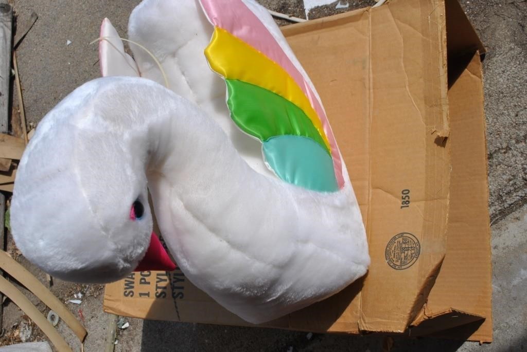 Stuffed animal swan rocker