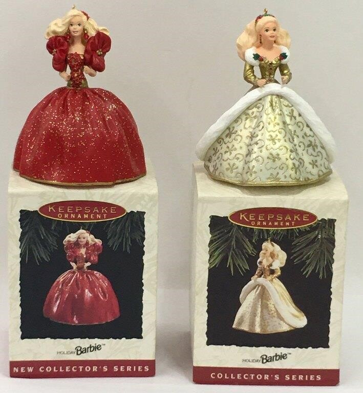 2 Hallmark Barbie Holiday Ornaments