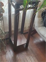 Wooden Pedestal Plant Stand- Plant Not Included