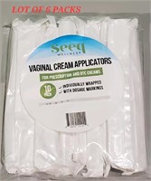 LOT OF 6 PACKS - Disposable Plastic Vaginal Cream