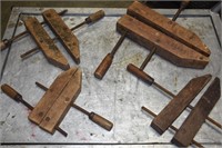 4-VINTAGE WOOD CLAMPS ! -F-3