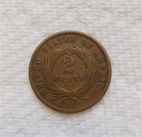 OF) 1864 US 2-cent coin