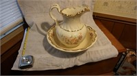 Antique 1887 Water Pitcher with Bowl