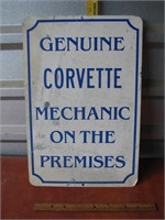 Metal Corvette sign