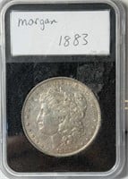 1883 P SILVER MORGAN SILVER $1 DOLLAR COIN IN CASE