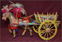 Italian Made Ornate Decorative Horse & Buggy