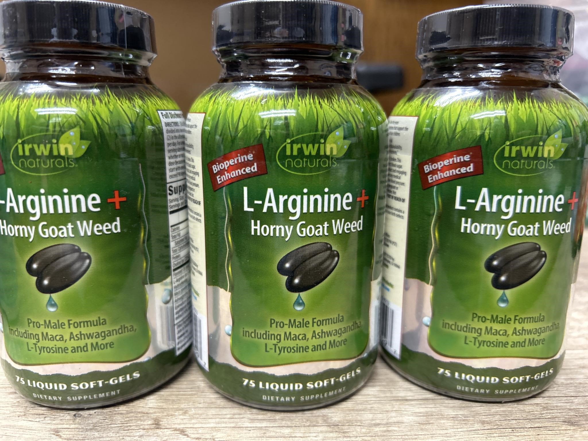 3 Pk Naturals L-Arginine + Horny Goat Weed 75 ct