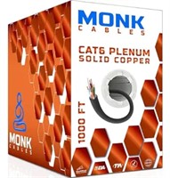 SEALED-MONK CABLES | CAT6 Plenum Cable 1000ft | 10