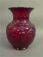 Fenton #1561 Apple Tree Flared Vase – Ruby (very