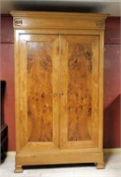 Louis Philippe Style Elm Wood Armoire.
