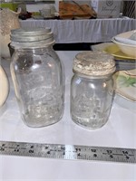lot of two antique mason jars kerr and presto