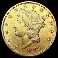 1889-S $20 Gold Double Eagle CHOICE AU