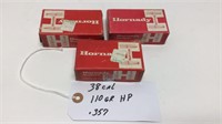 3 boxes of Hornady .38 caliber 110 grain HP