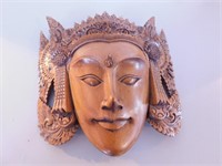 Masque décoratif en bois style hindou 8 pouces