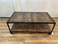 Industrial Coffee Table on Casters