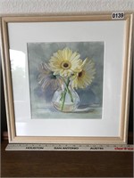 Yellow flowers print, framed