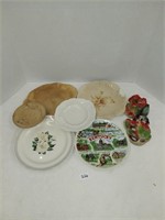 PORCELAIN AND MONTOON POTTERY PLATES