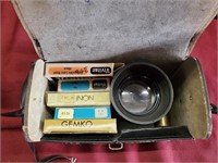 Vintage Camera Lens with Filters in Case