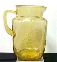 Federal Glass Madrid Amber Pitcher