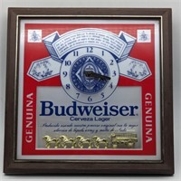 (VW) Budweiser light up clock 13.5x13.5in,