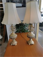 Two Beautiful Gold-Accented Living Room Lamps