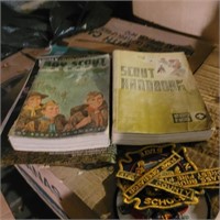 Boy Scout Handbooks w patches, etc