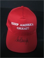 PRESIDENT DONALD TRUMP SIGNED RED HAT COA