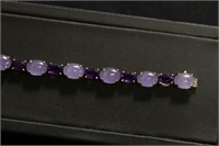 14kt. GOLD LAVENDER JADE & AMETHYST BRACELET