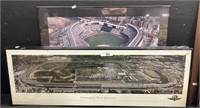 3 Framed Sports Stadiums. Yankees, Penn State.