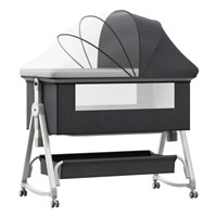 E6198  G TALECO Portable Bedside Bassinet Grey