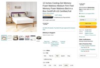 N4842  Gel Memory Foam Mattress Full White, Full 1